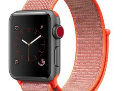 Curea iUni compatibila cu Apple Watch 1/2/3/4/5/6/7, 40mm, Nylon Sport, Woven Strap, Electric Orange