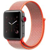 Curea iUni compatibila cu Apple Watch 1/2/3/4/5/6/7, 44mm, Nylon Sport, Woven Strap, Electric Orange